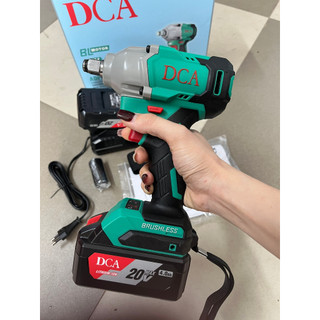 Máy bắn bulong dùng pin không chổi than DCA ADPB298BM nhỏ gọn, siêu khỏe lực siết 298n/m, đập 3000bpm, kèm 2 pin 20V/4Ah