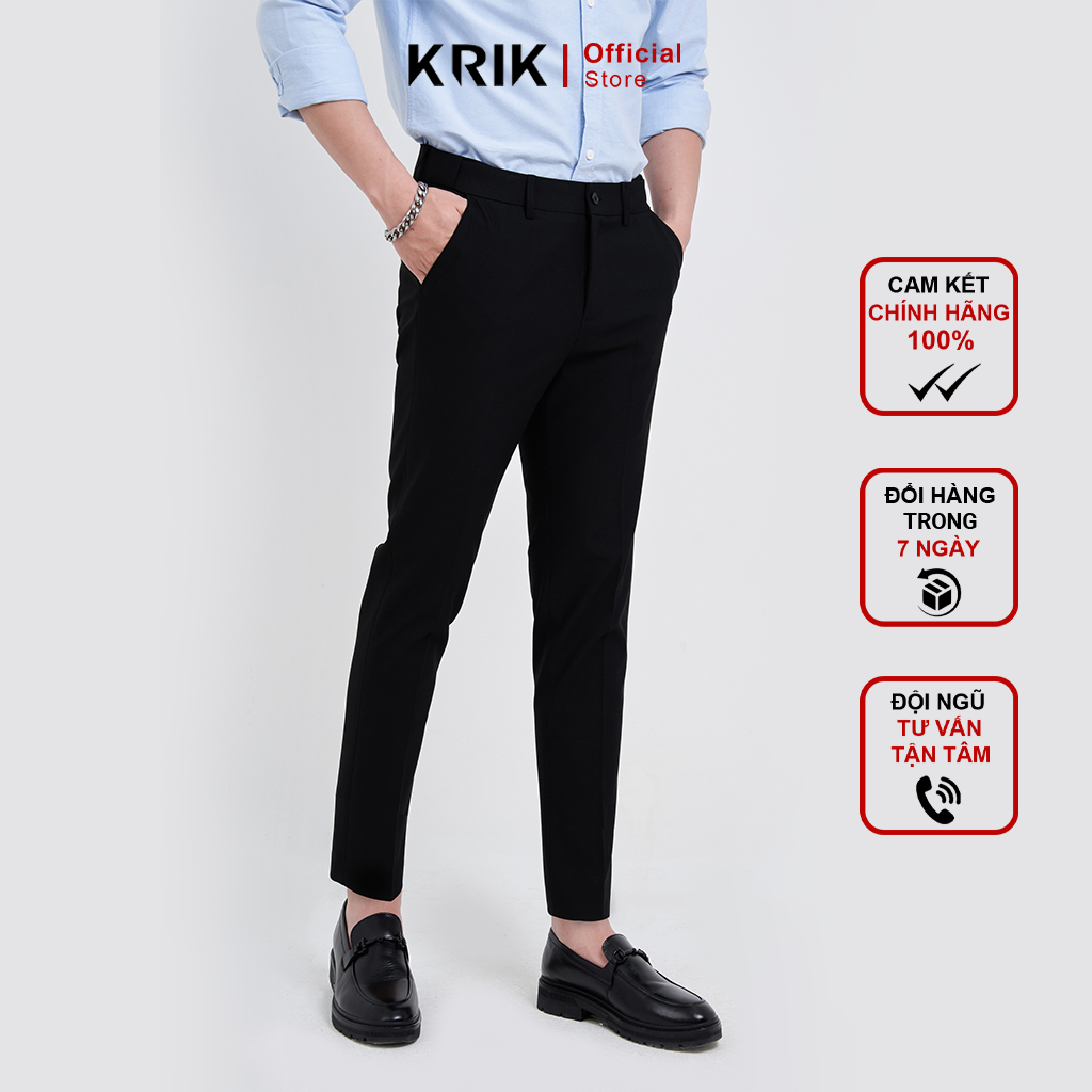 Quần tây Nam Local Brand KRIK Form Slimfit Chất Liệu Poly Cao Cấp Không Bai Xù Có Cạp Chun Tăng Giảm Linh Hoạt QA7010