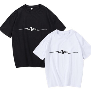 Áo thun trắng đen unisex form rộng nam nữ chữ kiều MAN vải dày mịn
