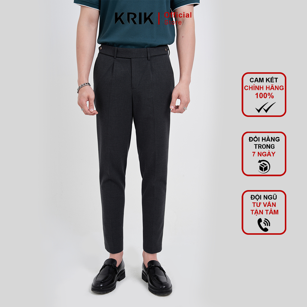 Quần tây Nam Local Brand KRIK Form Carrot Chất Liệu Poly Cao Cấp Không Bai Xù QA7015