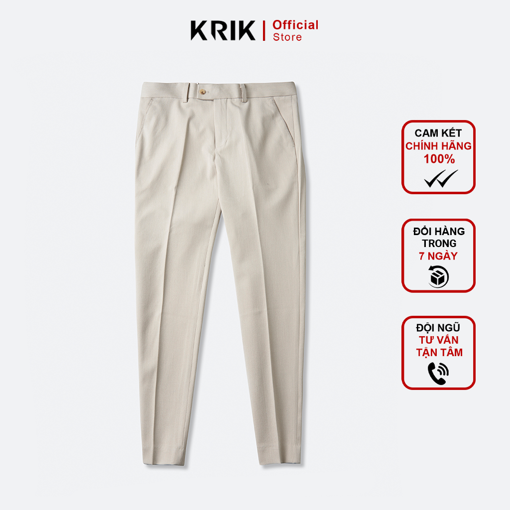 Quần tây Nam Form Carrot Chất Liệu Polyster Cao Cấp Co Giãn Thoải Mái Local Brand KRIK QA7030