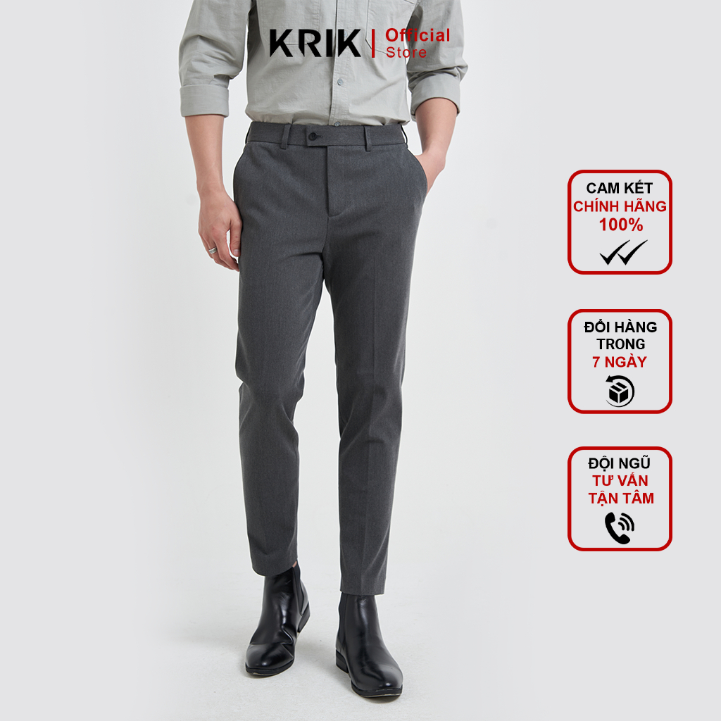 Quần tây Nam Local Brand KRIK Form Slimfit Chất Liệu Polyester Cao Cấp QA7039
