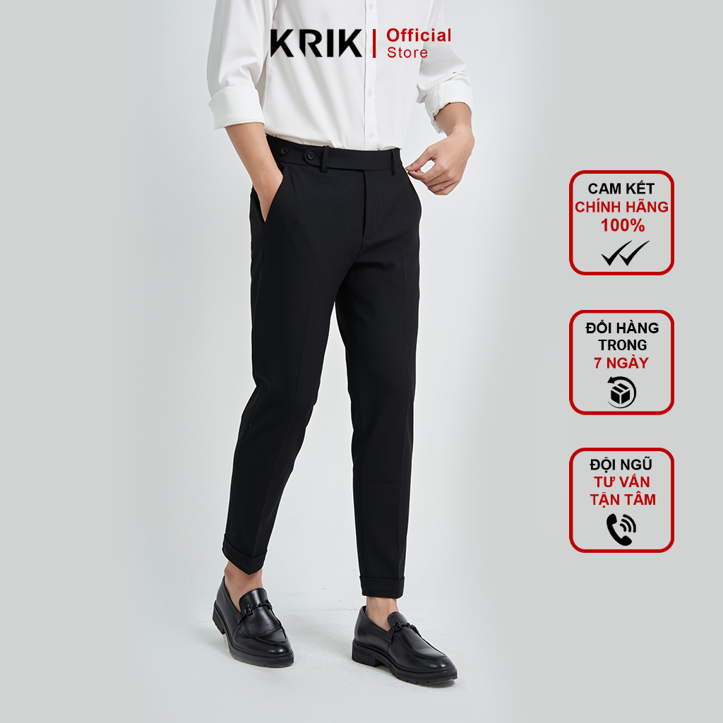 Quần tây Nam Xắn Gấu Form Carrot Chất Liệu Polyster Cao Cấp Co Giãn Thoải Mái Local Brand KRIK QA7026