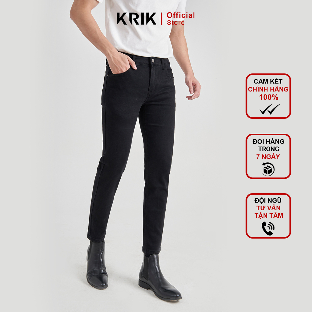 Quần Jean Nam Local Brand KRIK Form Slimfit Hàn Quốc Chất Liệu Cotton Cao Cấp QJ0363