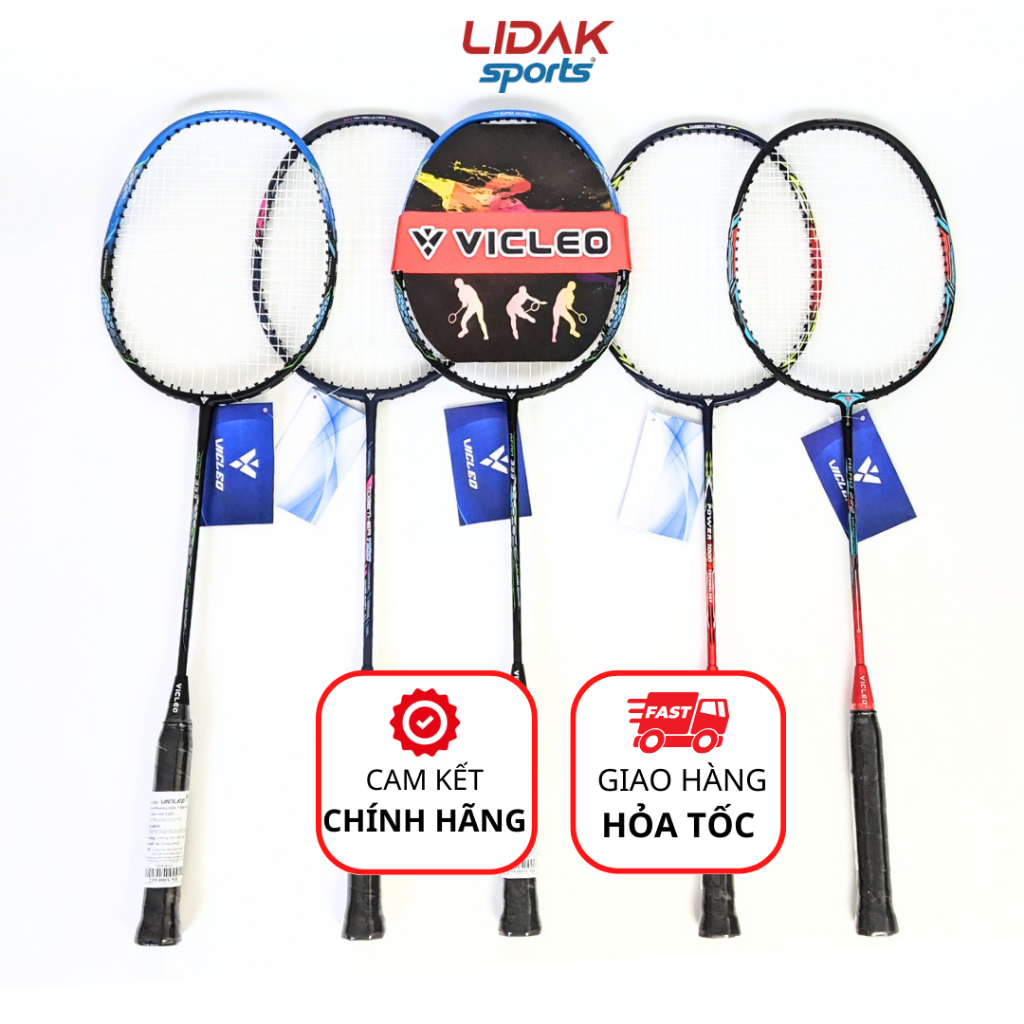Ảnh Vợt cầu lông giá rẻ VICLEO khung carbon 10kg siêu nhẹ cho người lớn, học sinh, cho bé chơi phong trào - LIDAK SPORT 1