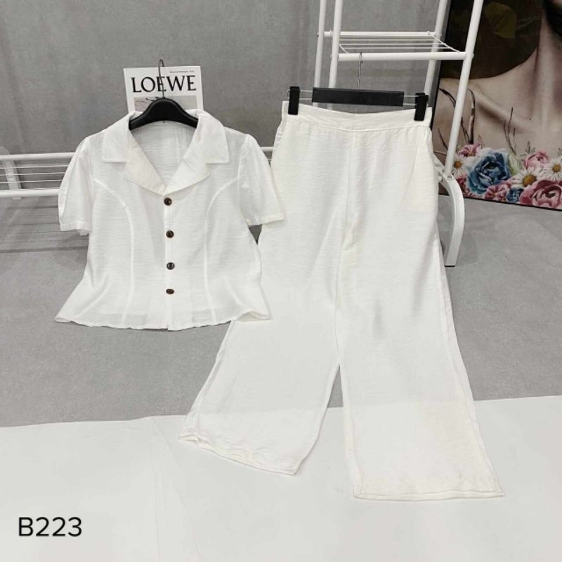 Đồ bộ nữ đũi tơ xước, Set bộ đũi tơ mềm mát áo cộc quần dài cổ vest sang chảnh, đủ size