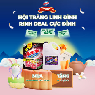(Combo 2 món) 1 Túi Nước Giặt 3,9kg + 1 Can Nước Xả Vải 3,5kg HOMIE EXPERT