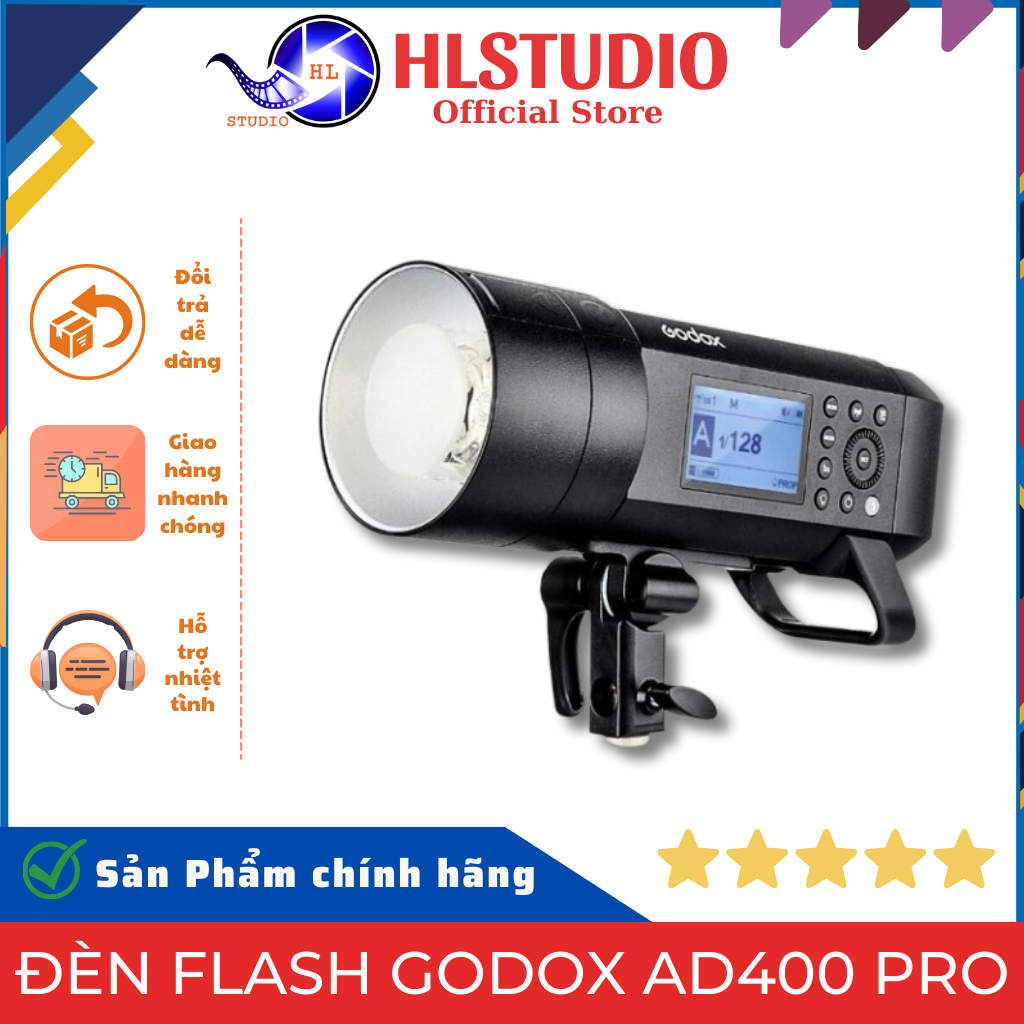 Đèn Flash Godox AD400 Pro TTL HSS 400Ws Tương Thích Nhiều Máy Ảnh Chống ...