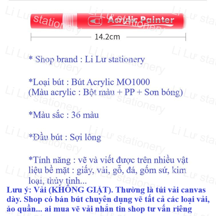 Bút Sơn Acrylic Painter  MO1000 Với 17 Màu.  Vẽ Trên Nhiều Chất Liệu : Giấy, Kính, Đá, Cao Su, Nhựa, Gỗ,...