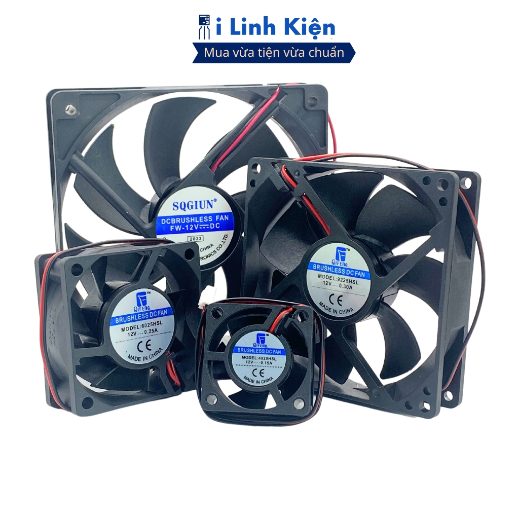 Quạt tản nhiệt 12V đầy đủ các kích thước chính hãng ilinhkien.