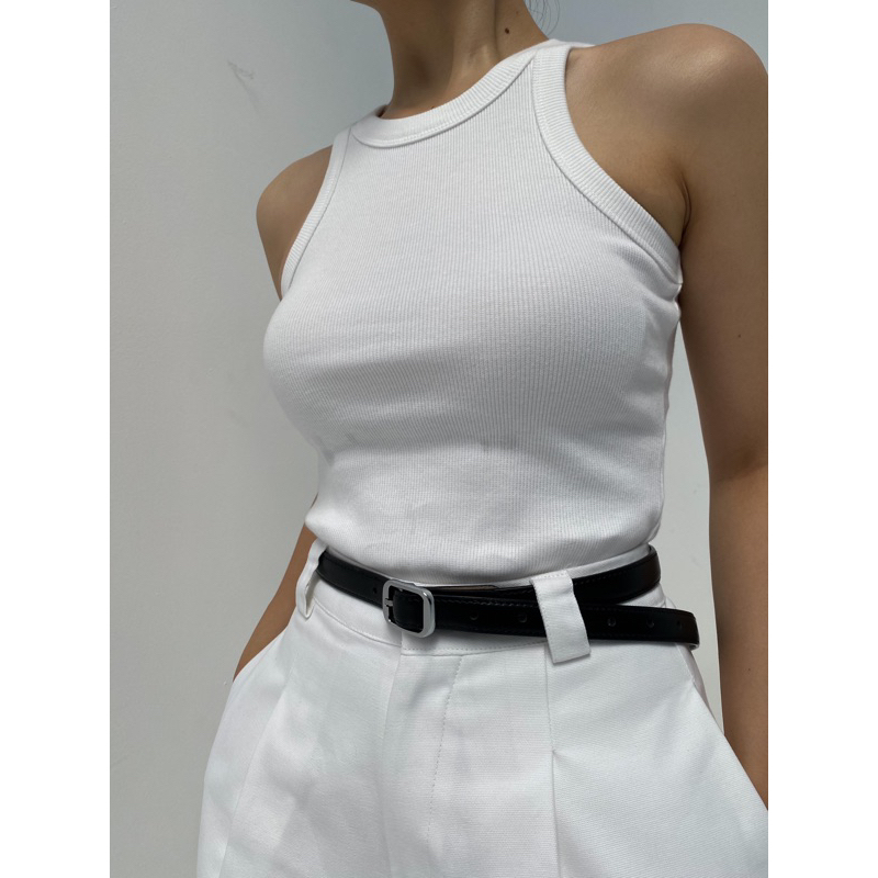 Ảnh Áo tanktop nữ idee ôm cổ tròn vải thun cotton gân 1