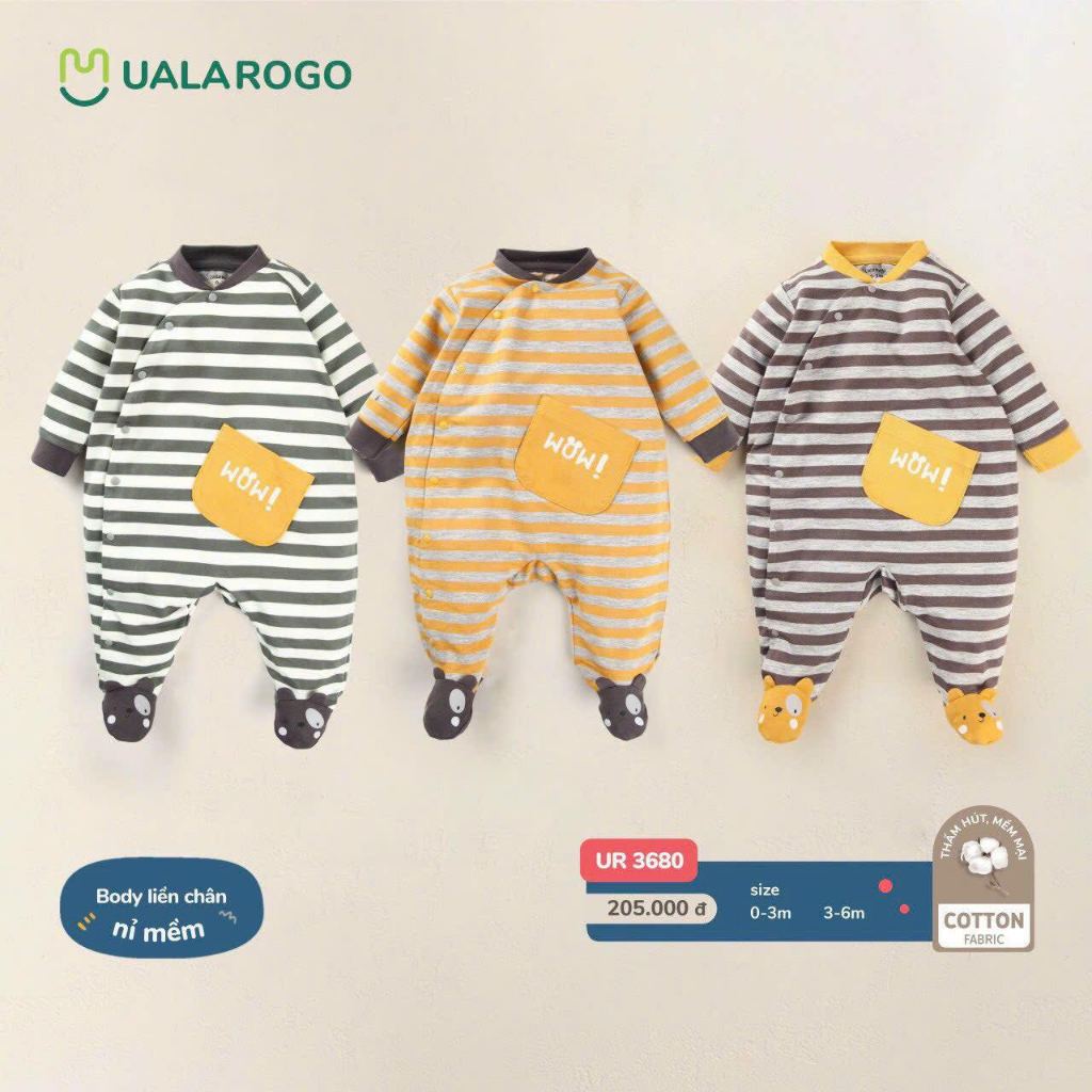 [CHÍNH HÃNG] Body liền tất chân nỉ mềm kẻ ngang UR3680 Uala Rogo ...