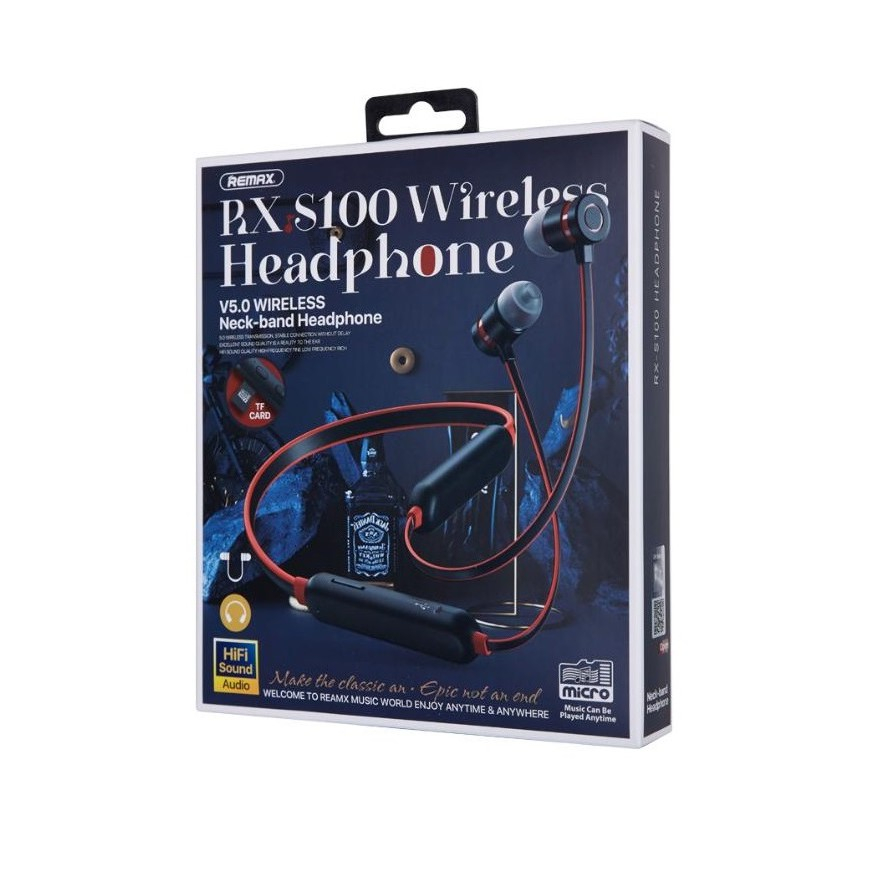 Tai nghe bluetooth Remax RX-S100 Neck-band Sports V5.0, pin dùng 10H ...