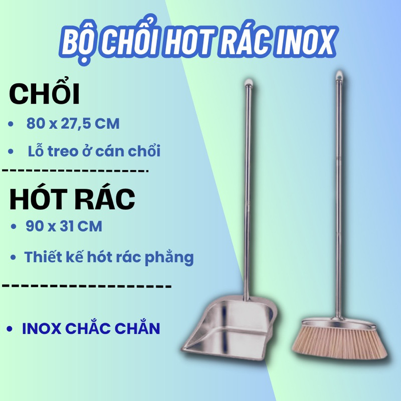 BỘ CHỔI KÈM HÓT RÁC INOX - BỘ CHỒI 2 MÓN TIỆN LỢI BỀN ĐẸP | Shopee Việt Nam
