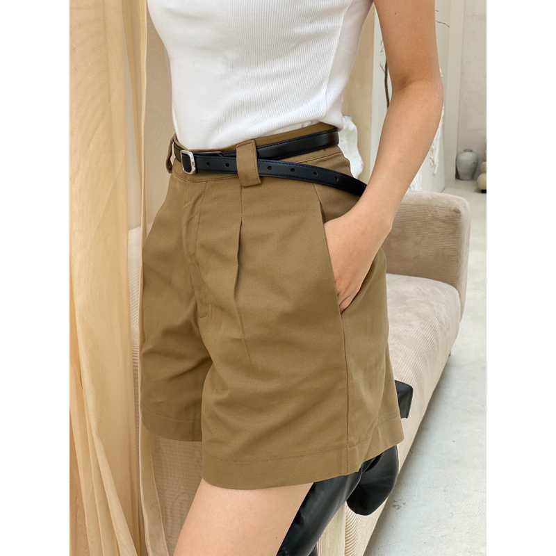 Ảnh Quần đùi short lưng cao chất liệu bố mộc idée 1