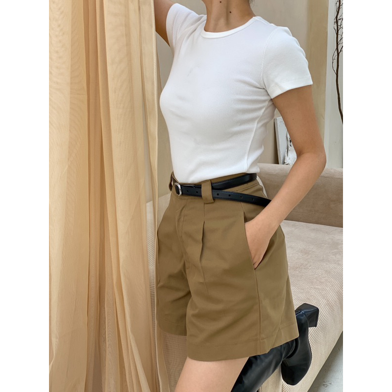 Ảnh Quần đùi short lưng cao chất liệu bố mộc idée 2