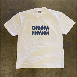 Áo Phông Cộc Tay Hè Form UNISEX Phối Chữ OHHHH Cá Tính, Áo Thun Chất Liệu Cotton Khô Mềm Mịn Thoáng Khí Thấm Hút Mồ Hôi
