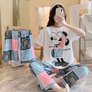Bộ Đồ Ngủ Mặc Nhà 3 Món Cotton Mùa Thu Đông Họa Tiết Dễ Thương