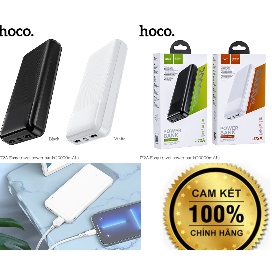 Pin sạc dự phòng Hoco J72A - J100 chính hãng 2 cổng Micro/Type-C: 5V/2A ...