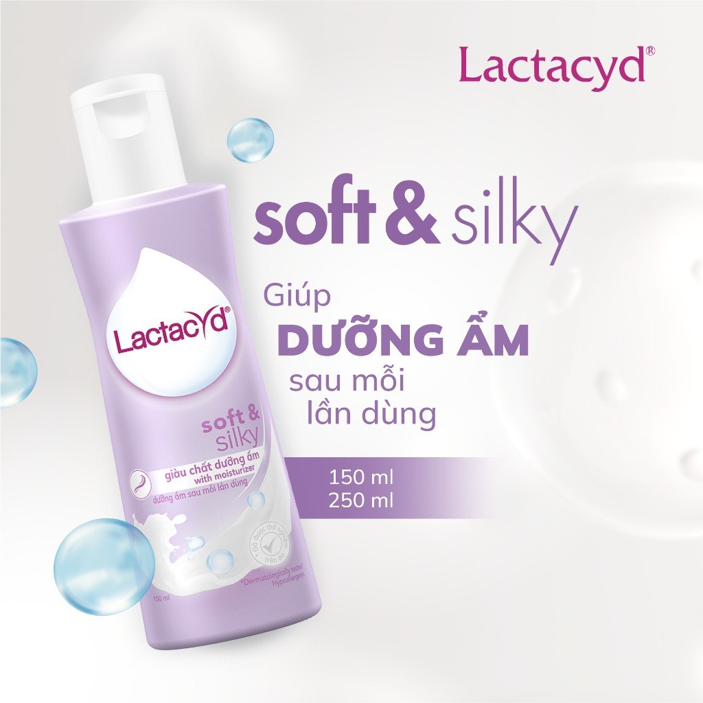 Dung Dịch Vệ Sinh Phụ nữ Lactacyd Soft & Silky Dưỡng Ẩm Tím 250ml/chai