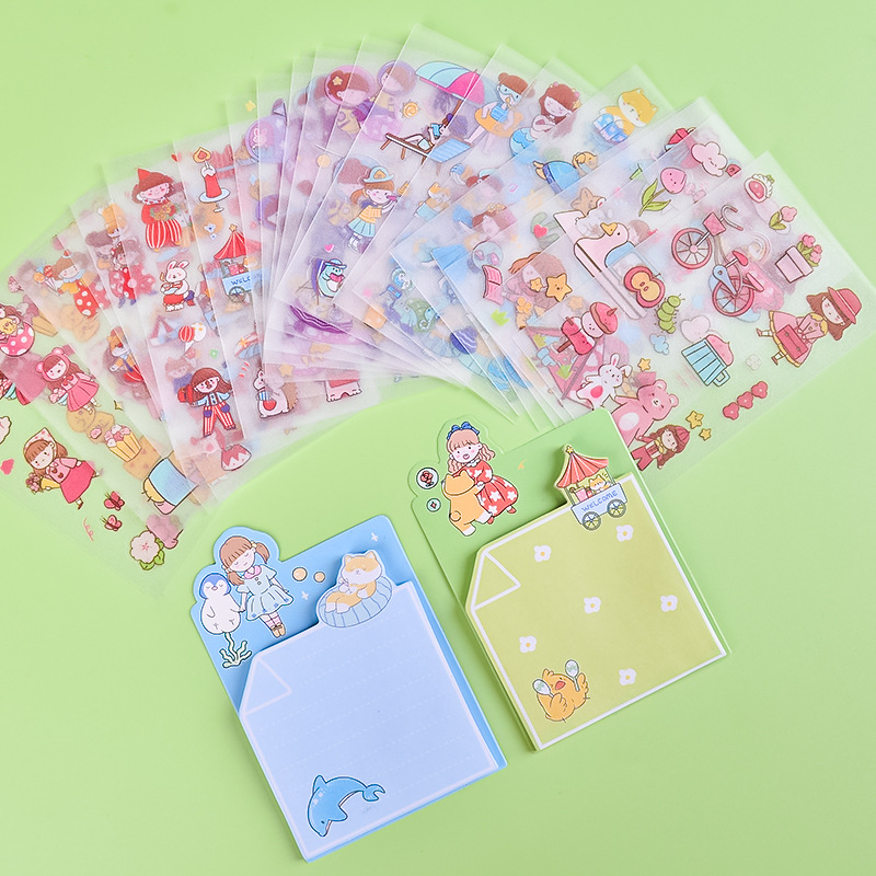 Sticker kèm note trang trí dễ thương K13 DIY sổ tay sáng tạo Bullet Journal scrapbook đồ đạc cá nhân