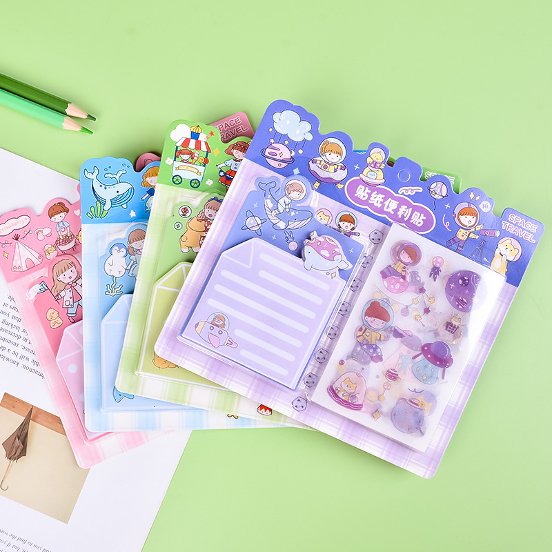 Sticker kèm note trang trí dễ thương K13 DIY sổ tay sáng tạo Bullet Journal scrapbook đồ đạc cá nhân