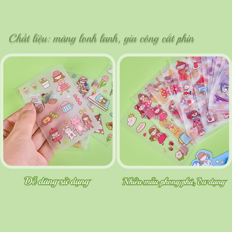 Sticker kèm note trang trí dễ thương K13 DIY sổ tay sáng tạo Bullet Journal scrapbook đồ đạc cá nhân