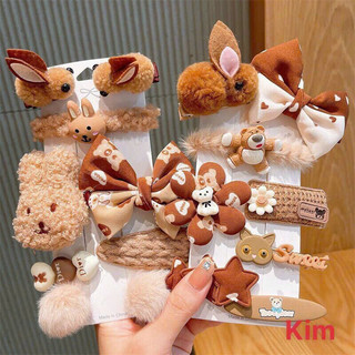 BỘ KẸP TÓC GẤU PHỐI NƠ 🌸FREESHIP🌸Set Kẹp Tóc Xinh Xắn Dành Cho Bé Gái