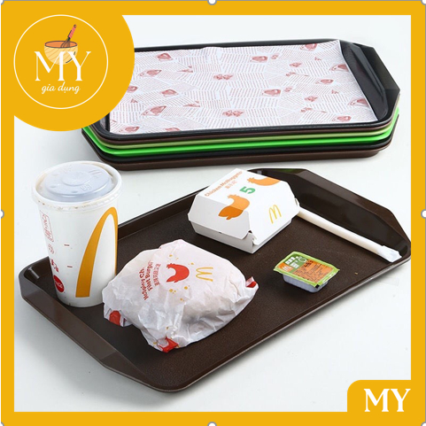 Khay PHỤC VỤ nhựa bê đồ hình chữ nhật chống trượt 43 x 30 x 2cm