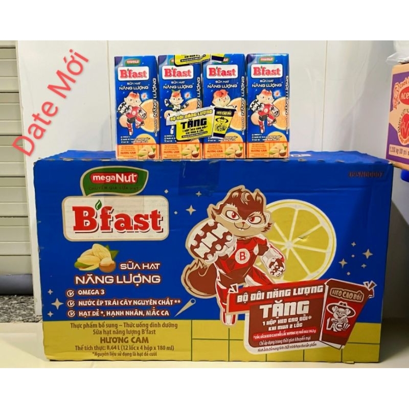 Sữa Hạt Năng Lượng B'fast Hương Cam Thơm Ngon Hơn (48hộp x 180ML) DATE ...