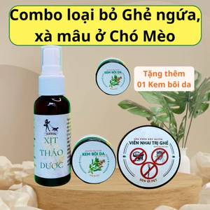 Combo loại bỏ Ghẻ ngứa, xà mâu ở Chó Mèo