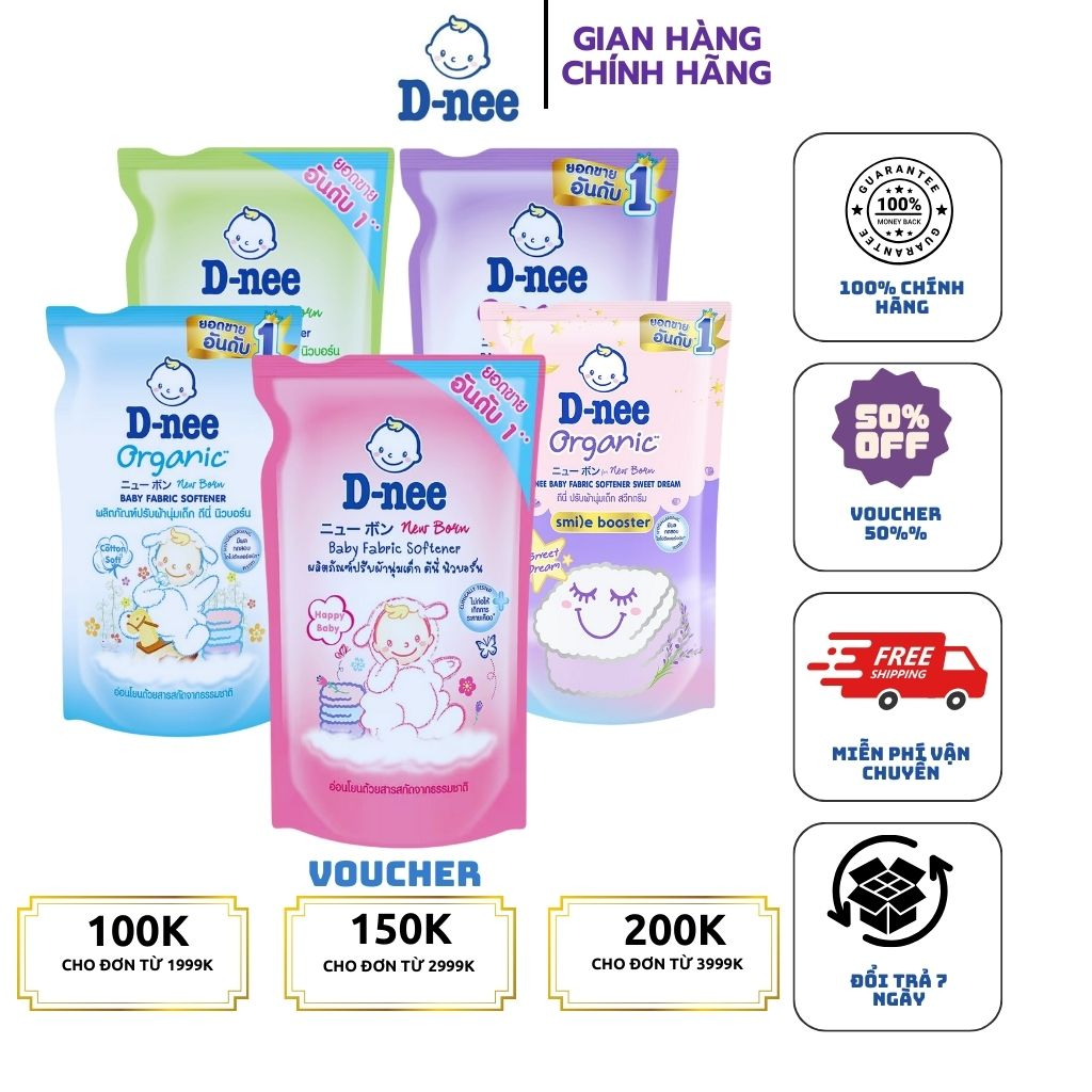 ComBo 2 Túi Nước xả vải Dnee túi 550ml chính hãng Thái - Nước xả cho bé ...