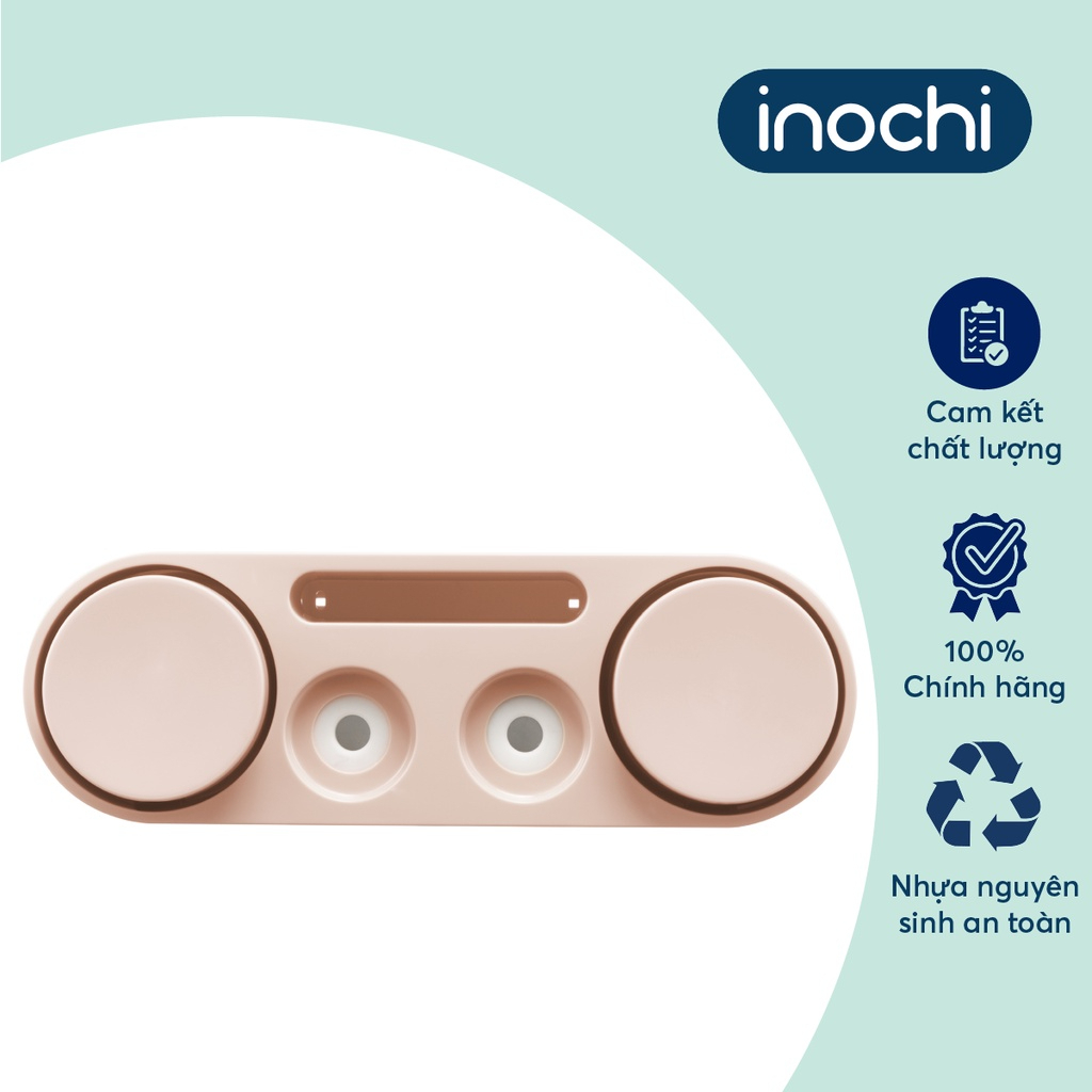 Bộ Nhả Kem Đánh Răng Tự Động Inochi - Kệ Treo Bàn Chải Dán Tường Gạch Men Kèm Cốc Hút Nam Châm
