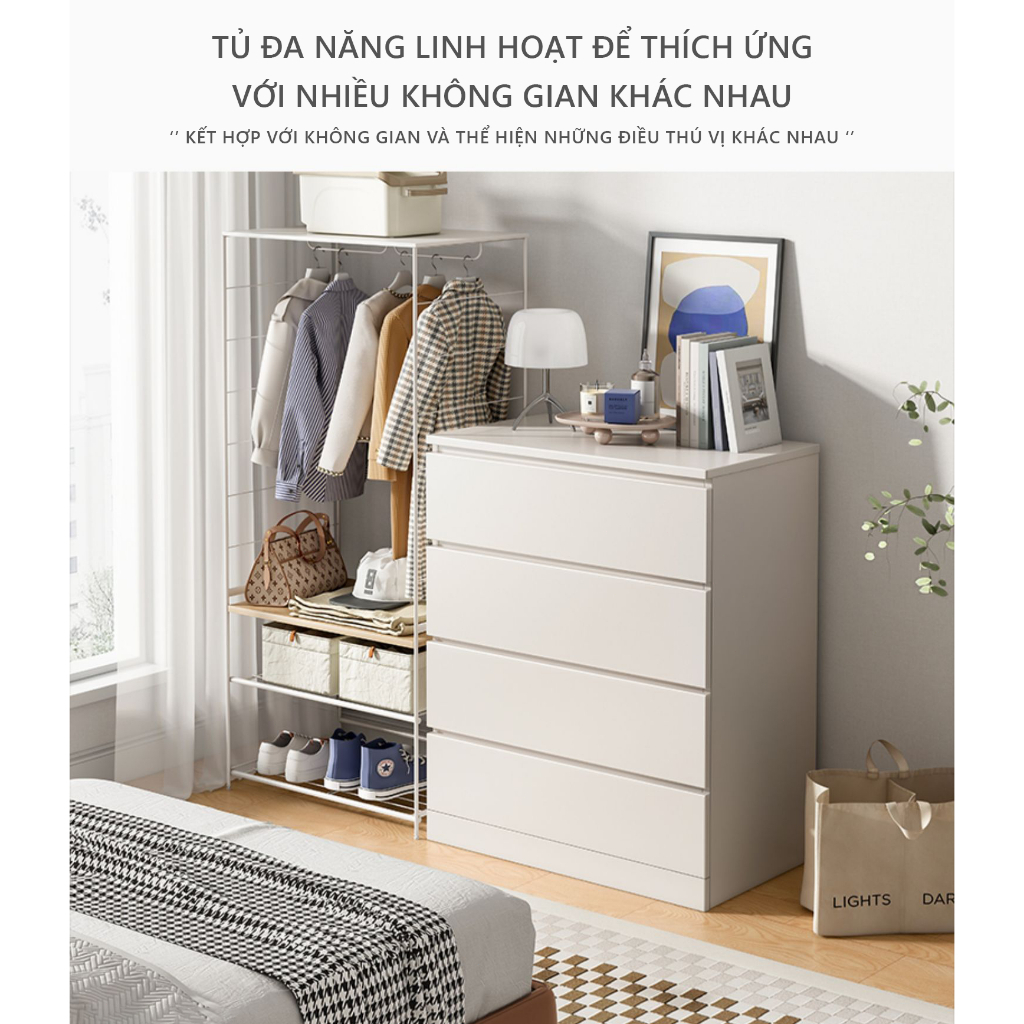HUHU Tủ lưu trữ đa chức năng Tủ ngăn kéo Tủ đựng quần áo Chống ẩm và chống nấm mốc Nhiều kích cỡ | BigBuy360 - bigbuy360.vn