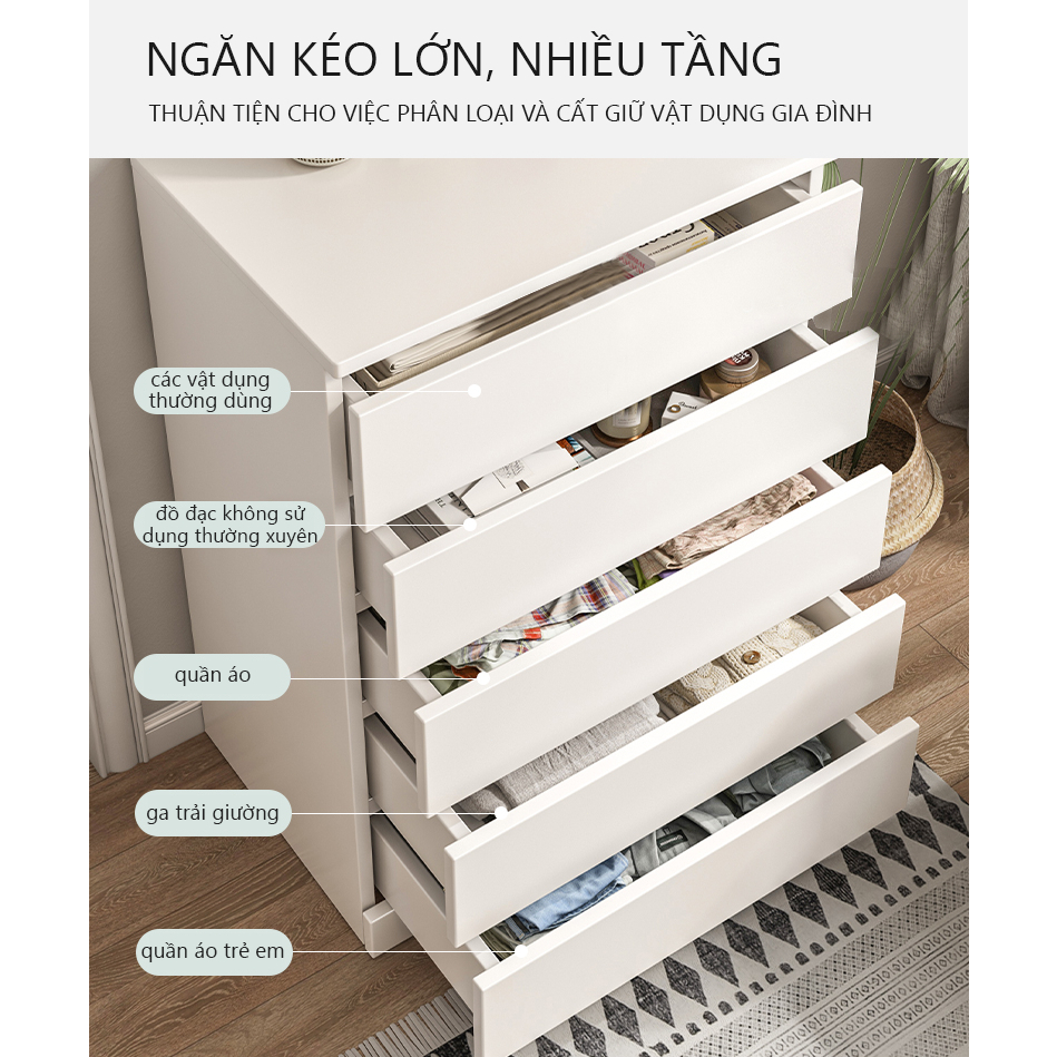 HUHU Tủ lưu trữ đa chức năng Tủ ngăn kéo Tủ đựng quần áo Chống ẩm và chống nấm mốc Nhiều kích cỡ | BigBuy360 - bigbuy360.vn