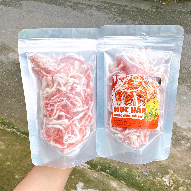 100GR - Mực Thái Xé Sợi Hấp Dừa hàng Thái - Túi ZIP (100g)