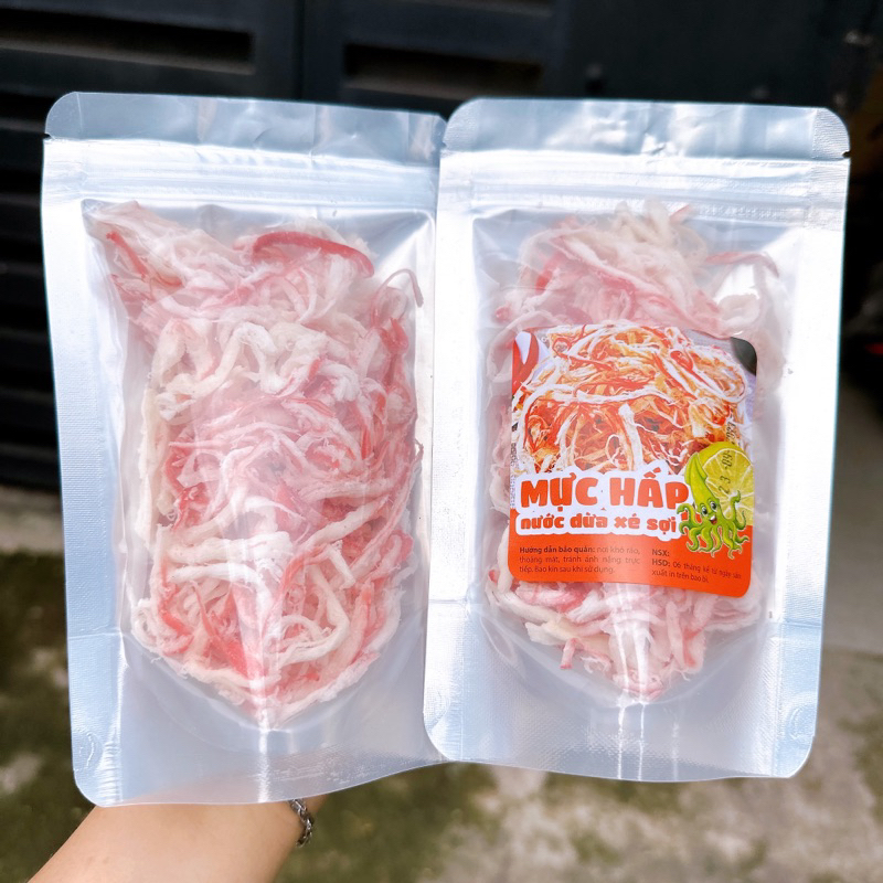 100GR - Mực Thái Xé Sợi Hấp Dừa hàng Thái - Túi ZIP (100g)