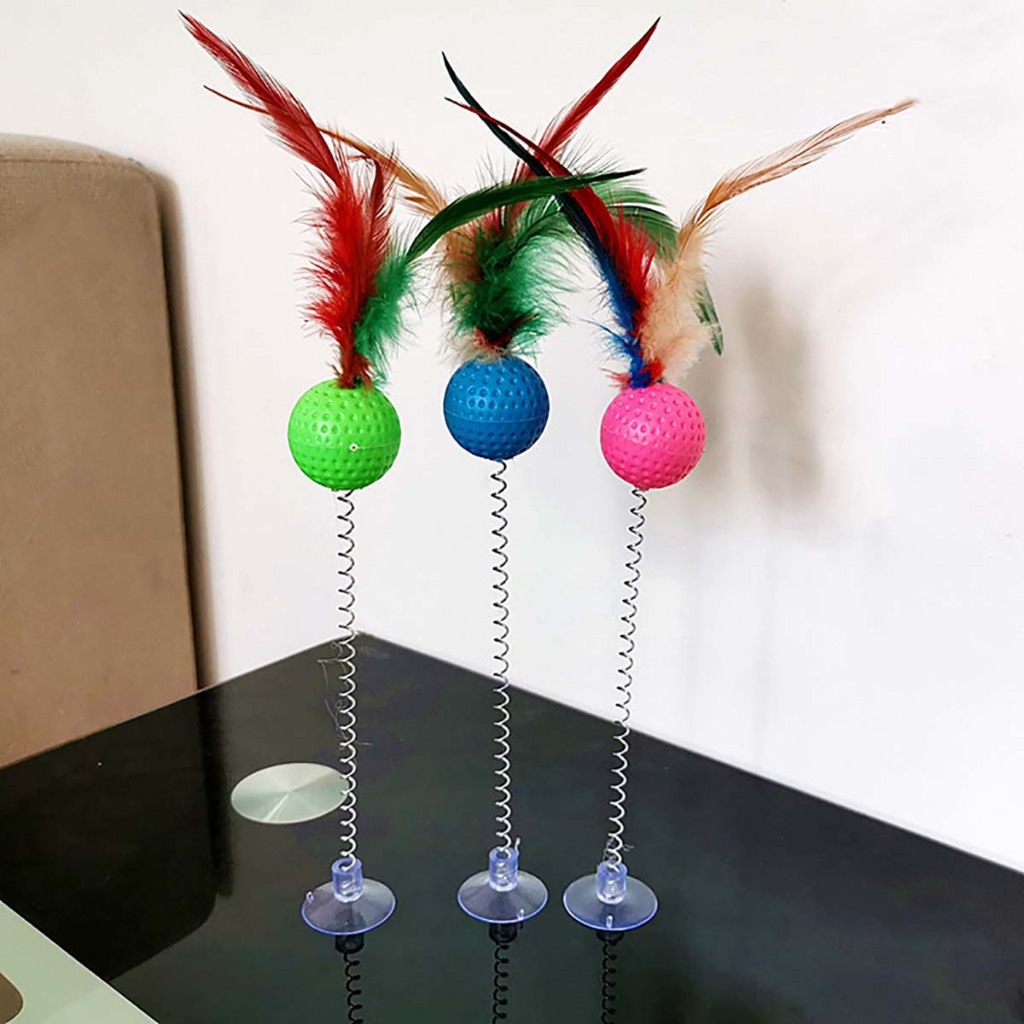 Cần Câu Mèo Dính Sàn Dây Thép Đồ Chơi Cho Mèo Tự Động Gắn Tường Giá Rẻ Con Lớn Tam Thể Play Together Đuổi Bắt Tại Nhà