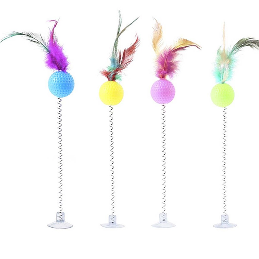 Cần Câu Mèo Dính Sàn Dây Thép Đồ Chơi Cho Mèo Tự Động Gắn Tường Giá Rẻ Con Lớn Tam Thể Play Together Đuổi Bắt Tại Nhà