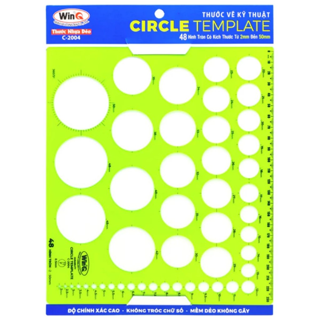 (combo 2 cây ) Thước vẽ kỹ thuật, Thước tròn, Circle Template Ruler (C ...