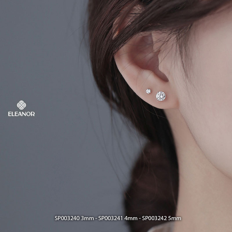 Ảnh Bông tai nữ nụ đính đá chuôi bạc 925 Eleanor Accessories khuyên tai basic phụ kiện trang sức 3240 4
