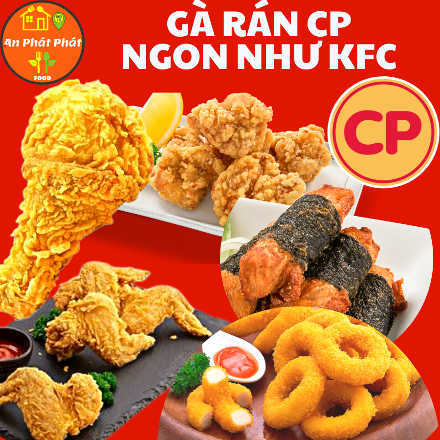 Gà rán CP giá tốt, viên Tatsu, gà Karage, cánh chiên giòn, viên vàng ...