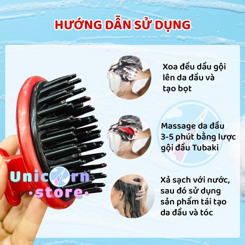 Lược Gội - Massage Da Đầu Tubaki Shampoo Brush Nhật Bản 8cm