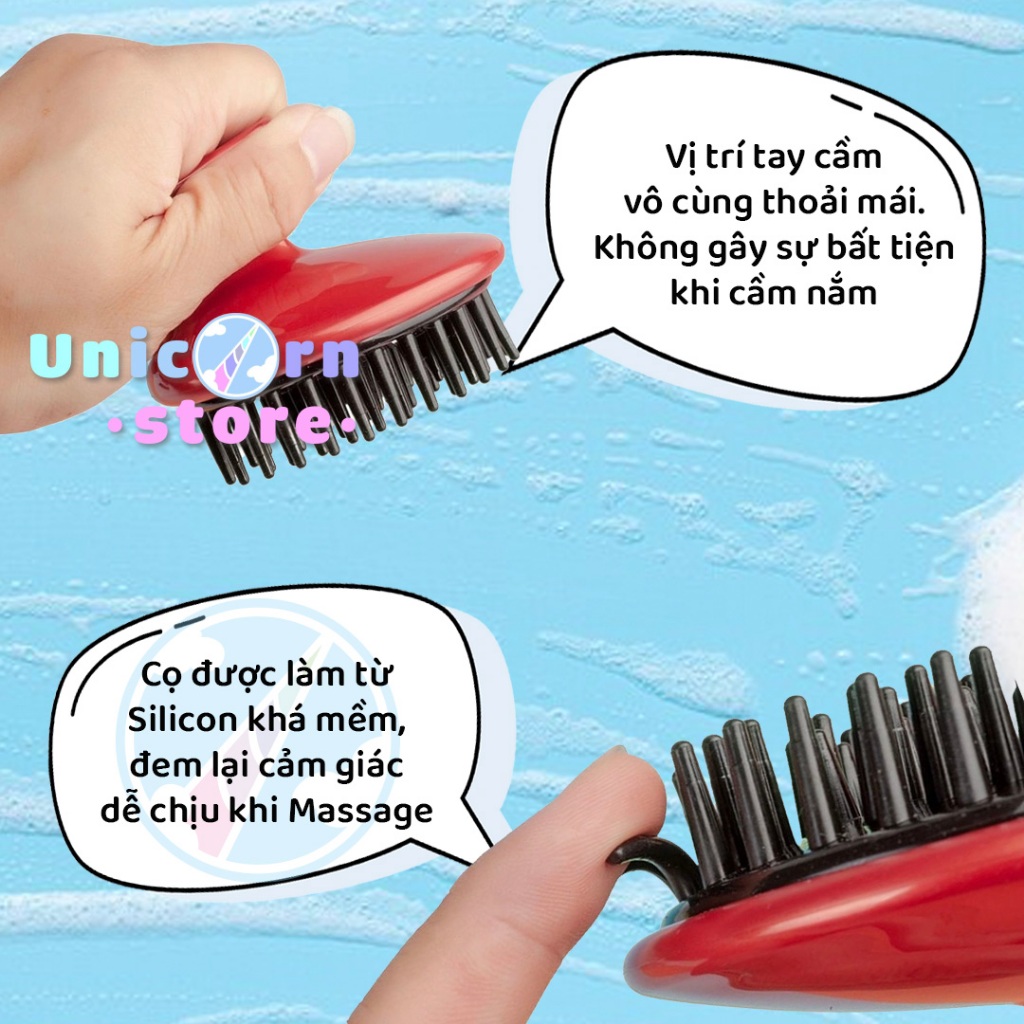Lược Gội - Massage Da Đầu Tubaki Shampoo Brush Nhật Bản 8cm