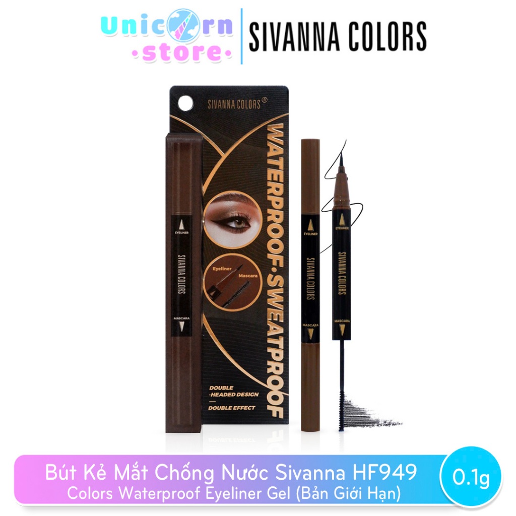 Bút Kẻ Mắt Chống Nước Kèm 1 Đầu Mascara Sivanna Colors Double-Headed Eyes Pen HF949 (Bản Giới Hạn)