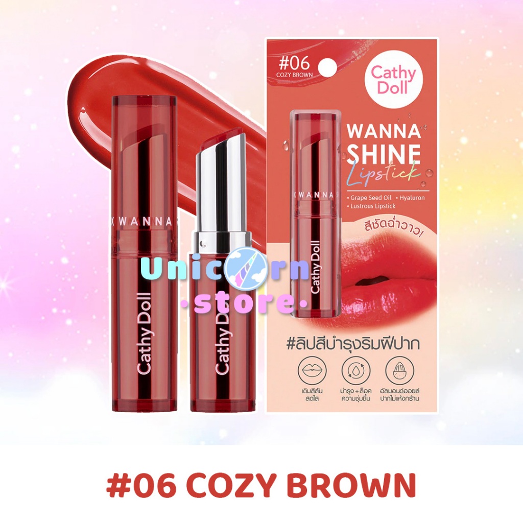 Son Thỏi Dưỡng Có Màu Sắc Bóng Và Mịn Môi Cathy Doll Wanna Shine Lipstick 3g