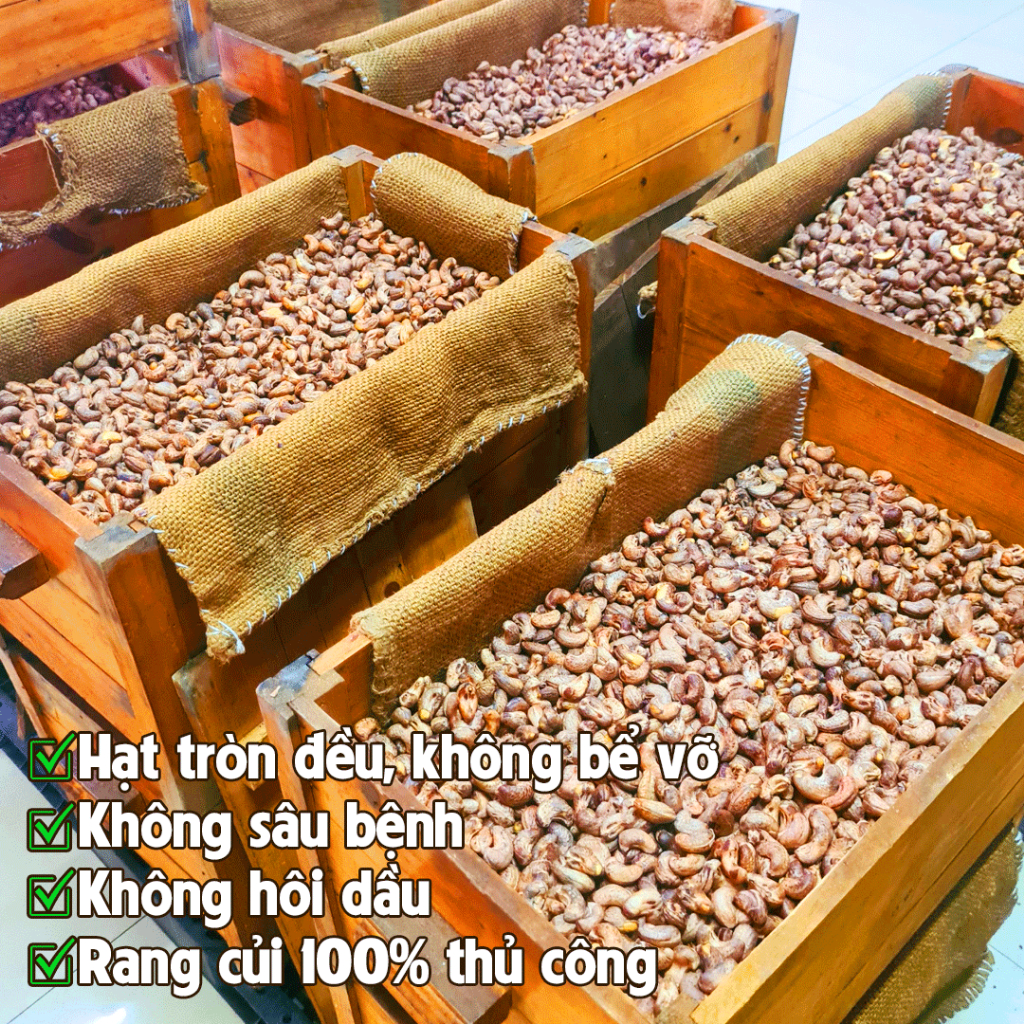 110g Hạt điều rang muối Gia Lai Organic công nghệ rang củi tự nhiên dạng hũ  - Hải Bình Gia Lai