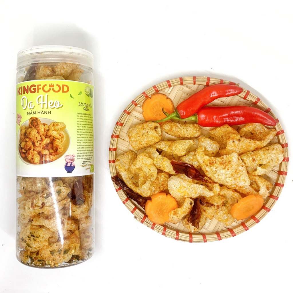 [ Hũ 250Gr ] Da Heo Mắm Hành Ngon - Giòn Rụm KingFood