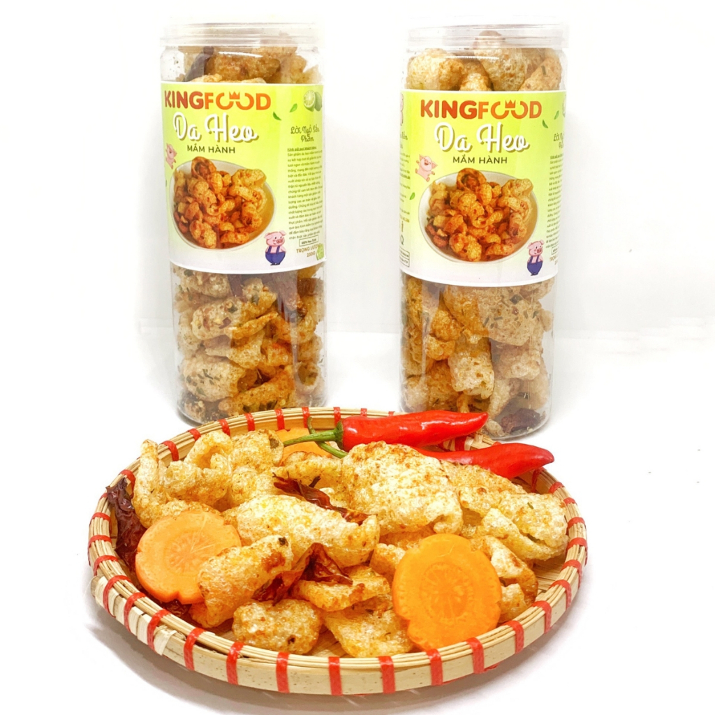 [ Hũ 250Gr ] Da Heo Mắm Hành Ngon - Giòn Rụm KingFood