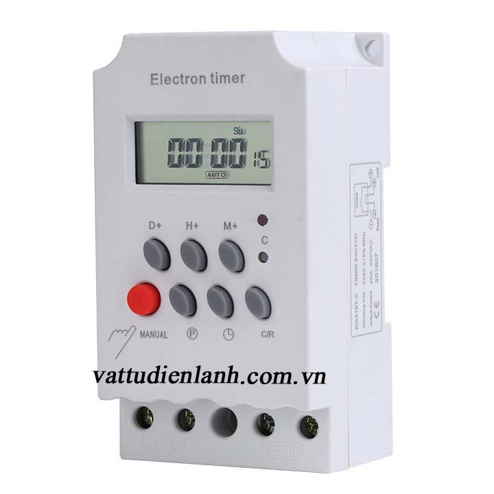Bộ hẹn giờ tự động electron timer Kg316TII/25A/220V có khóa phím, công tắc điện hẹn giờ bật tắt